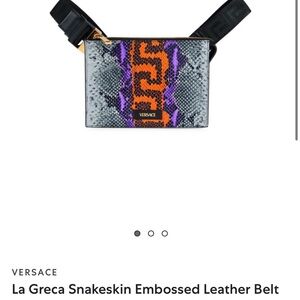 Versace Multicolor La Greca Snakeskin Pouch